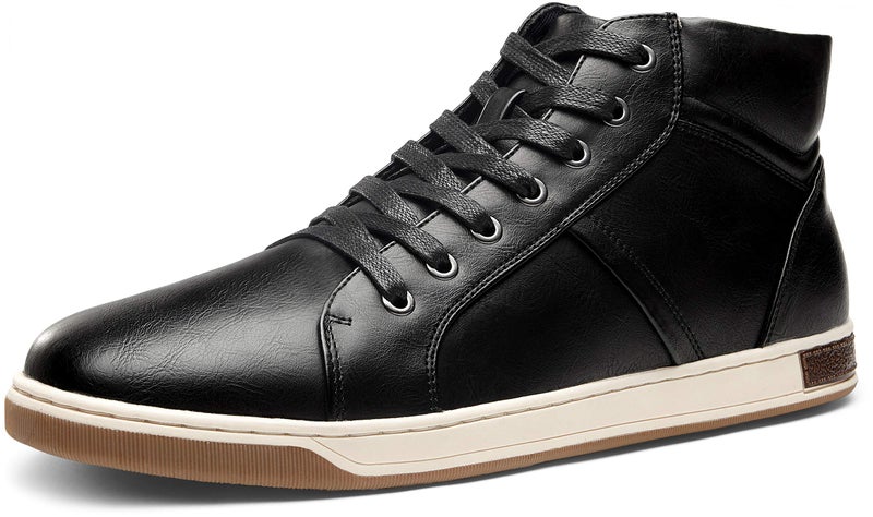 Jousen Men's Fashion Sneakers Casual Black High Top Dress Sneakers Chukka Boots for Men(A81Q10A Black 10.5) - Image 1